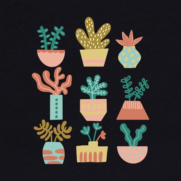 Pastel Plants in pots by Pacesyte